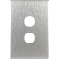 Connected Switchgear GEO 2 Gang Brushed Silver Aluminium Cover