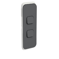 Clipsal Iconic 2 Gang Architrave Switch Skin Anthracite
