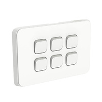 Clipsal Iconic 6 Gang Horizontal Switch 10A White