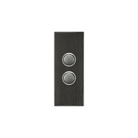 Clipsal Saturn 2 Gang Architrave Switch with LED Horizon Black