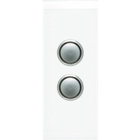 Clipsal Saturn 2 Gang Architrave Switch with LED Pure White