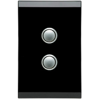 Clipsal Saturn 2 Gang Switch with LED Espresso Black