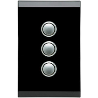 Clipsal Saturn 3 Gang Switch with LED Espresso Black