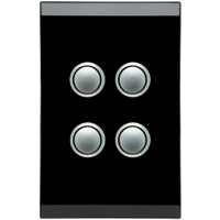Clipsal Saturn 4 Gang Switch with LED Espresso Black