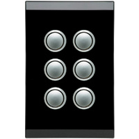 Clipsal Saturn 6 Gang Switch with LED Espresso Black