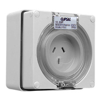 Clipsal 56 Series Flat 3 Pin 10A Auto Switched Socket Grey