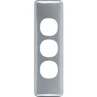 Clipsal Classic 3 Gang Architrave Switch Brushed Aluminium Cover