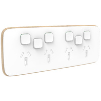 Clipsal Iconic Essence Quad Powerpoint + Extra Switch Skin Arctic White