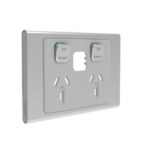 Clipsal Iconic Styl Connected Socket Double Powerpoint Skin Silver