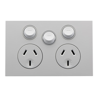 Clipsal Saturn ZEN Double Powerpoint + Extra Switch White