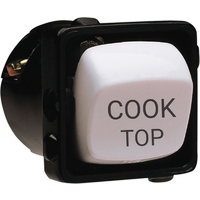 HPM Excel 10A Engraved 'Cook Top' Switch Mechanism White