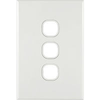Connected Switchgear GEO 3 Gang Grid + Plate White