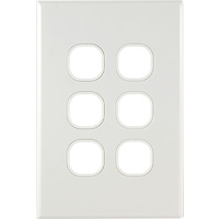 Connected Switchgear GEO 6 Gang Grid + Plate White