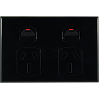 Connected Switchgear GEO Double Powerpoint 15A Black