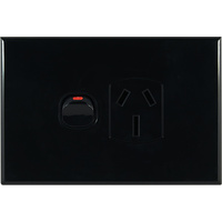 Connected Switchgear GEO Single Powerpoint 15A Black