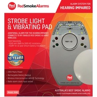 Red Smoke Alarms Strobe Light & Vibrating Pad