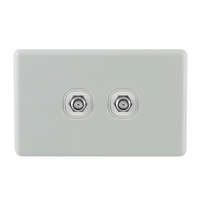 QCE Twin TV Outlet Antenna Socket for PAY TV (F-Type)