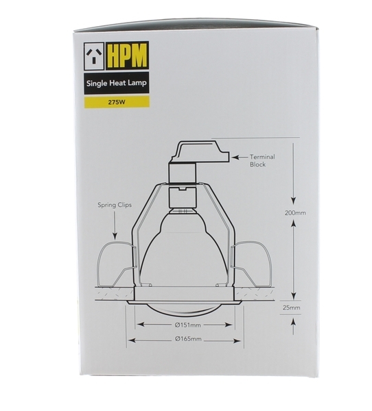 Hpm Single Instant Heat Lamp 275w Hpmr615, Hpm Recessed Heat Lamp