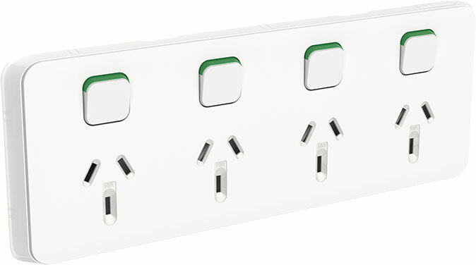 Clipsal Iconic Quad Powerpoint Plastic Wall Box 54mm Deep | 3157/4PRM