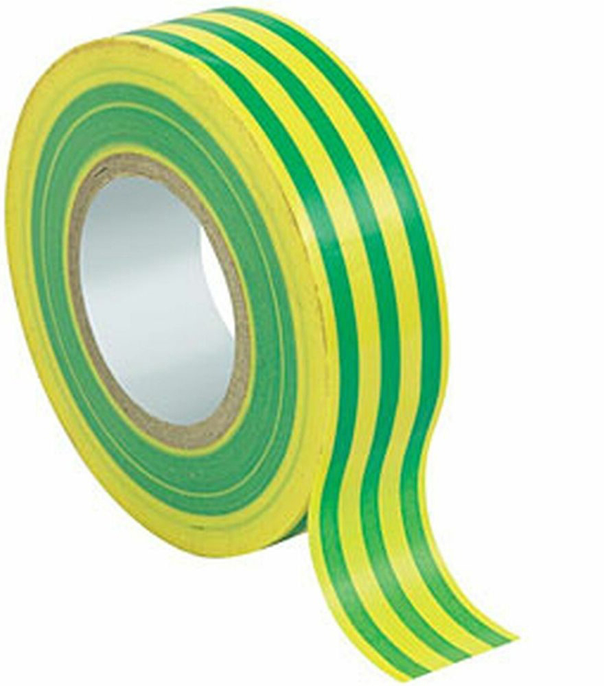 10 X PVC Electrical Insulation Tape Green Yellow Earth 19 X 20MM Flame Resistant 