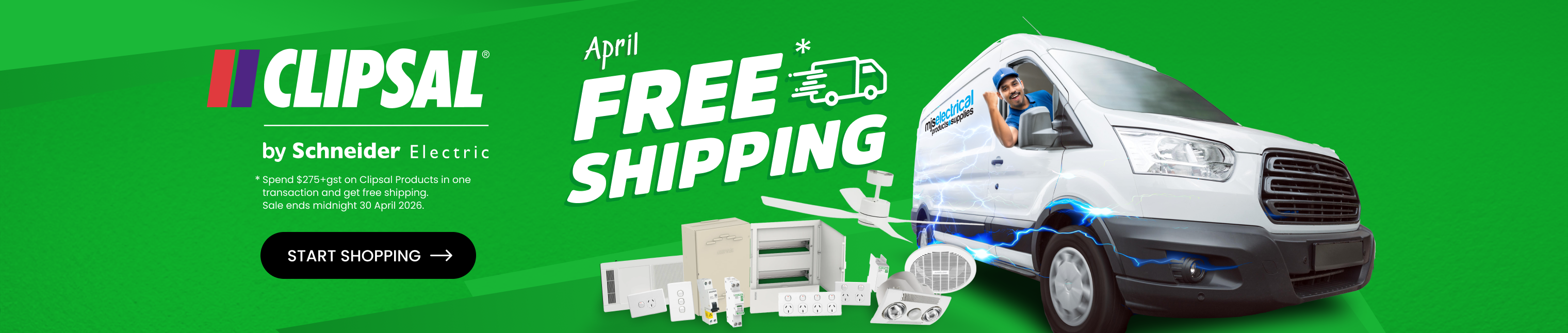 April Clipsal Free Shipping 