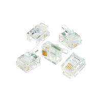 RJ12 6P4C Flat Stranded Connector (10 Pack)