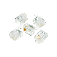 RJ12 6P4C Round Solid Connector (10 Pack)
