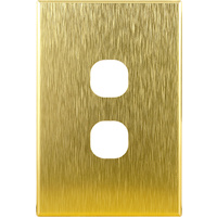 Connected Switchgear GEO 2 Gang Brushed Brass Aluminium Cover