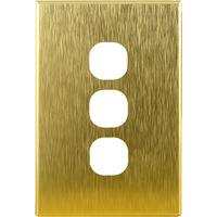 Connected Switchgear GEO 3 Gang Brushed Brass Aluminium Cover
