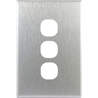 Connected Switchgear GEO 3 Gang Brushed Silver Aluminium Cover