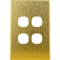 Connected Switchgear GEO 4 Gang Brushed Brass Aluminium Cover