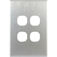 Connected Switchgear GEO 4 Gang Brushed Silver Aluminium Cover