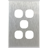 Connected Switchgear GEO 5 Gang Brushed Silver Aluminium Cover