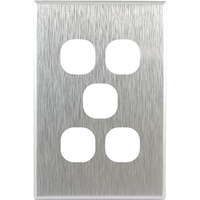 Connected Switchgear GEO 5 Gang Brushed Silver Aluminium Cover