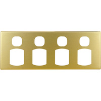 Connected Switchgear GEO Quad Powerpoint Brushed Brass Aluminium Cover