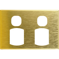 Connected Switchgear GEO Double Powerpoint Brushed Brass Aluminium Cover