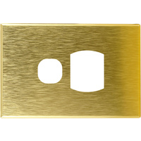 Connected Switchgear GEO Single Powerpoint Brushed Brass Aluminium Cover
