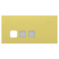 Clipsal Solis T Series 3 Gang Communication Plate Grid & Cover Brushed Brass