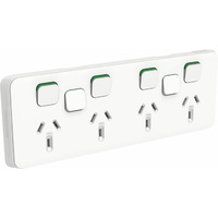 Clipsal Iconic Quad Powerpoint 10A + 2 Extra Switches Less Mechs