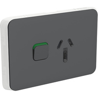 Clipsal Iconic Single Powerpoint 10A Skin Anthracite
