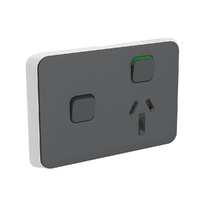 Clipsal Iconic Single Powerpoint + Extra Switch 10A Skin Anthracite