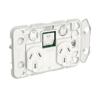 Clipsal Iconic Double Powerpoint + Extra Switch 10A Grid
