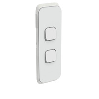Clipsal Iconic 2 Gang Architrave Switch Skin Cool Grey