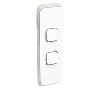 Clipsal Iconic 2 Gang Architrave Switch Skin White