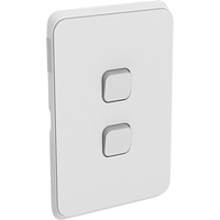 Clipsal Iconic 2 Gang Switch Skin Cool Grey