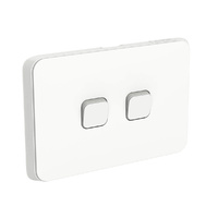 Clipsal Iconic 2 Gang Horizontal Switch 10A White