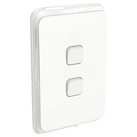Clipsal Iconic 2 Gang Switch IP44 Vivid White