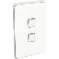Clipsal Iconic 2 Gang Switch with LED White