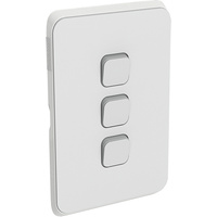 Clipsal Iconic 3 Gang Switch Skin Cool Grey