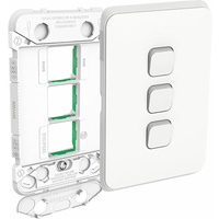 Clipsal Iconic 3 Gang Switch Grid & Skin